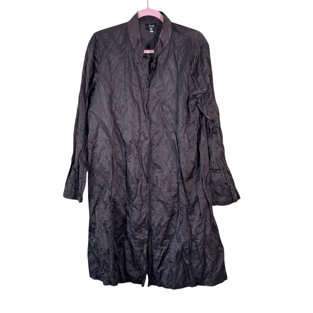 Eileen Fisher Grey Long Line Jacket Womens XL Artsy Lagenlook Layering Coat